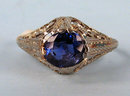 BELAIS 18K WHITE GOLD FILIGREE 1.25 CARAT SAPPHIRE WOW!