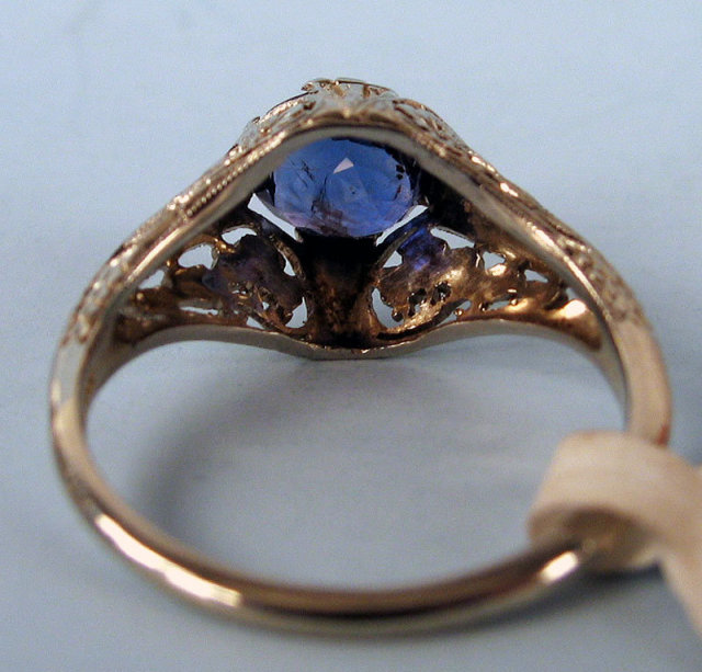 BELAIS 18K WHITE GOLD FILIGREE 1.25 CARAT SAPPHIRE WOW!