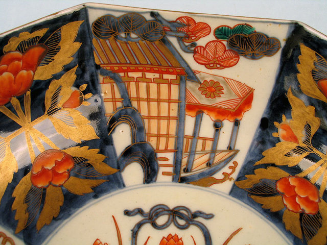 STUNNING JAPANESE MEIJI EDO IMARI OCTAGONAL BOWL