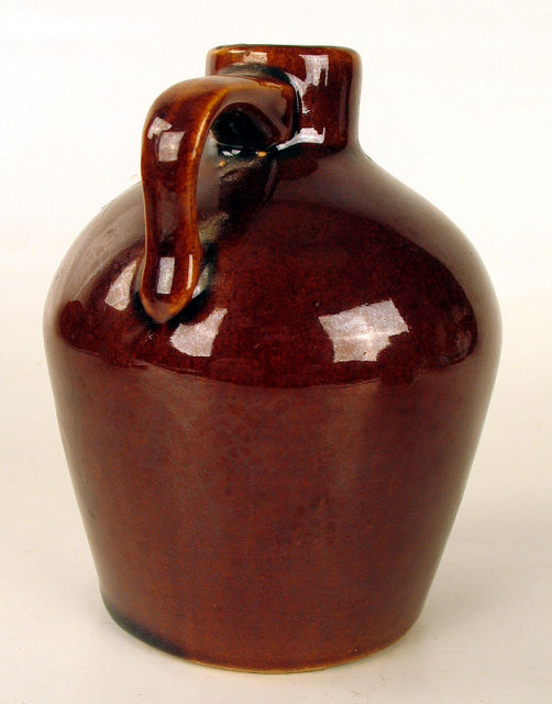 NICE SMALL ROYCROFT STONEWARE POTTERY JUG MAPLE SYRUP