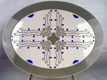 STRONG ART NOUVEAU METTLACH VILLEROY AND BOCH PLAQUE