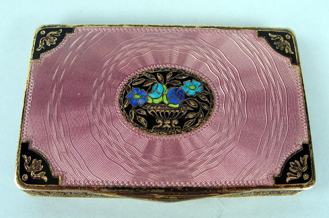 QUALITY ENAMEL STERLING SILVER AUSTRIAN ART DECO SNUFF BOX