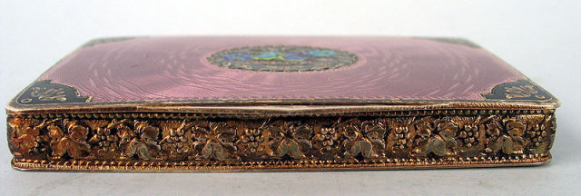 QUALITY ENAMEL STERLING SILVER AUSTRIAN ART DECO SNUFF BOX