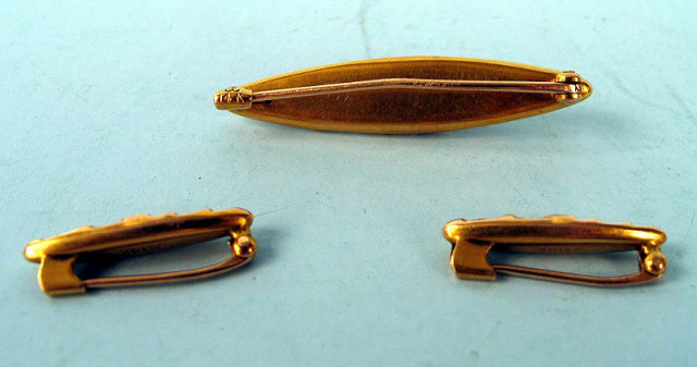 KREMENTZ ART NOUVEAU 14K GOLD BEAUTY PINS (3)