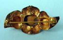 FINE VICTORIAN 14K BROOCH 3 GARNET CABOCHONS