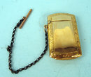 RARE AND UNUSUAL VICTORIAN 14K GOLD FILLED MATCH HOLDER AND CHAIN