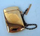 RARE AND UNUSUAL VICTORIAN 14K GOLD FILLED MATCH HOLDER AND CHAIN
