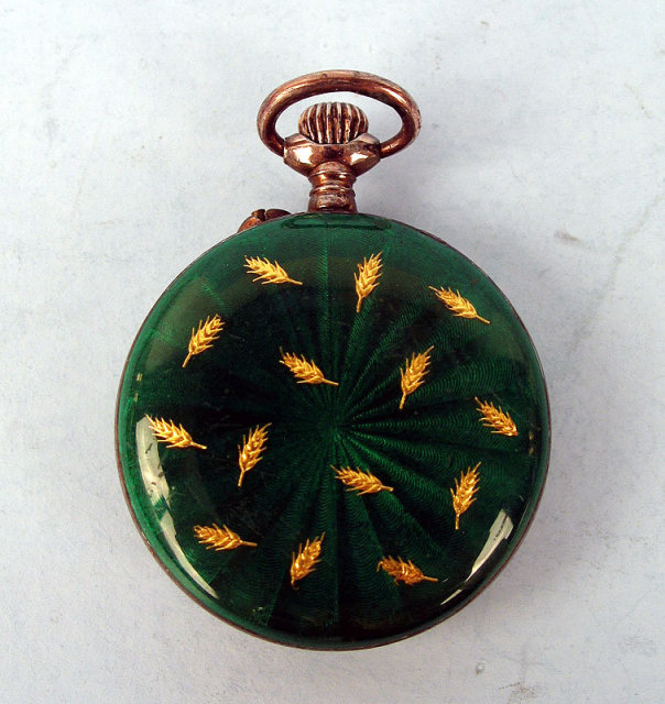 FABULOUS ENAMEL AND SILVER SWISS LADIES POCKET WATCH