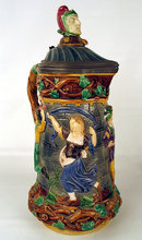 MINTON PITCHER JUG JESTERS HEAD DANCING FIGURES VINES RARE