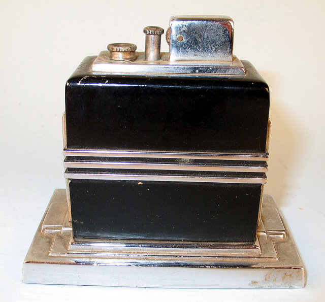 Ronson Art Deco Touch Tip and Watch Combo Rare
