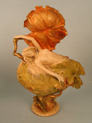 FANTASTIC ART NOUVEAU AMPHORA RSTK FIGURAL VASE