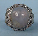 STUNNING EDWARDIAN PLATINUM NATURAL STAR SAPPHIRE RING 20 DIAMONDS