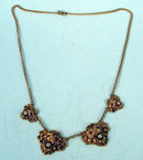 GREAT VICTORIAN 14K GOLD NECKLACE LIONS HEADS, RUBIES, DIAMONDS