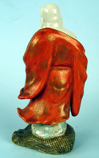 WELL MODELED JAPANESE EDO / MEIJI KUTANI HOTEI STANDING ON BAG WELL GILDED