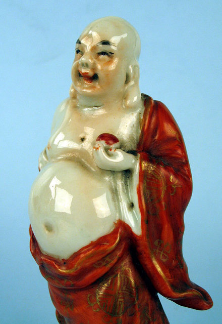 WELL MODELED JAPANESE EDO / MEIJI KUTANI HOTEI STANDING ON BAG WELL GILDED