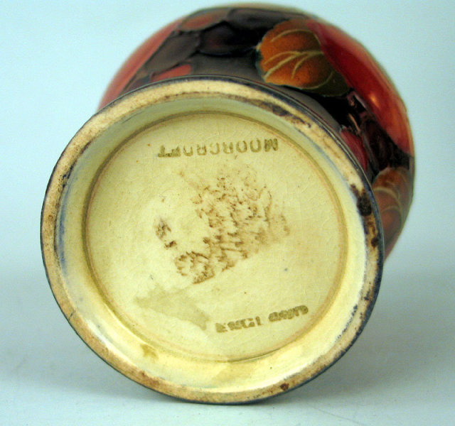 FINE MOORCROFT POMEGRANATE MINI 3 1/2'' VASE SIGNED COBALT