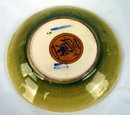 Fine Moorcroft pin tray plate Hibiscus pattern yellow ground
