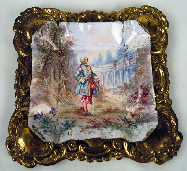 18TH / 19TH C ENAMEL ON COPPER LIMOGE BATTERSEA STYLE PLAQUE