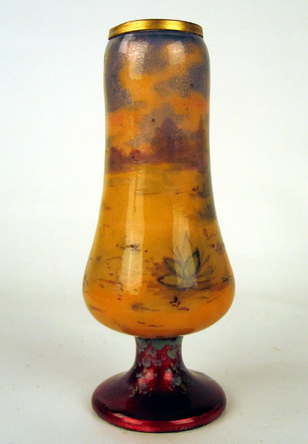 FINE FRENCH ENAMEL VASE OF WOMAN VICTORIAN SIGNED VALLET