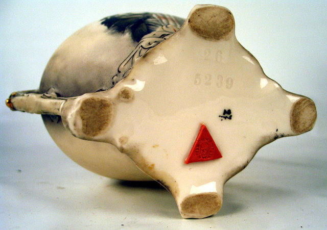 UNUSUAL ROYAL DUX RETICULATED BOHEMIA VASE W GRIPHONS EAGLES