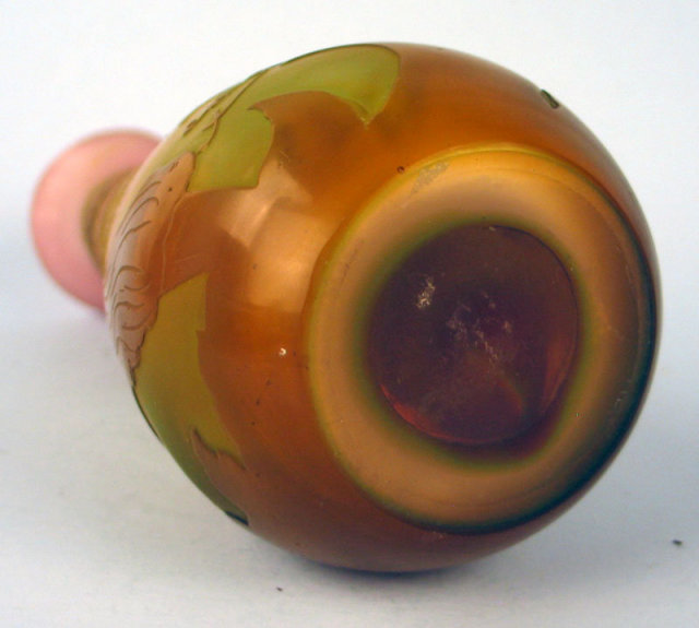 FINE ORGINAL GALLE FLORAL VASE 4 COLOR CIRCA 1900