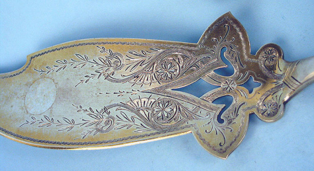 OUTSTANDING WHITING STERLING SILVER FISH SET VERY HEAVY VICTORIAN FANCY
