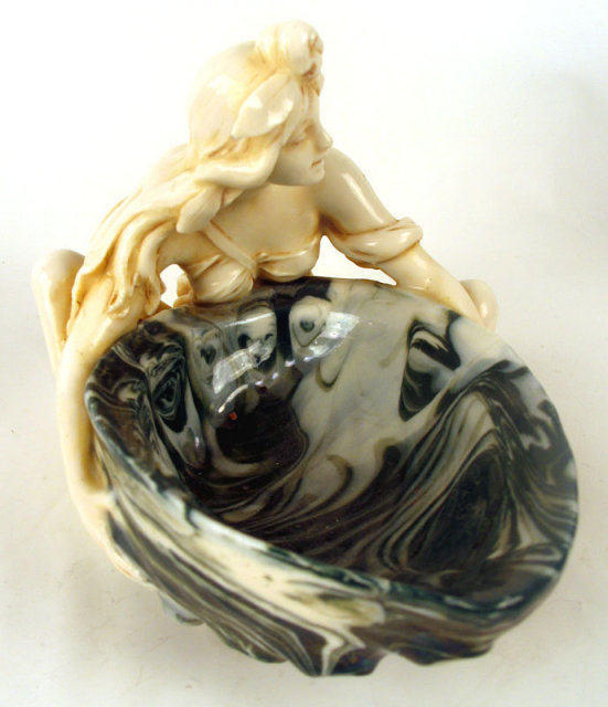 GREAT SEMI NUDE ROYAL DUX WOMAN WITH BOWL BOHEMIA