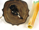 DURAND QUEZAL TIFFANY SILVERED BRONZE LAMP W TRUMPET HOOKED FEATHER GLASS SHADE