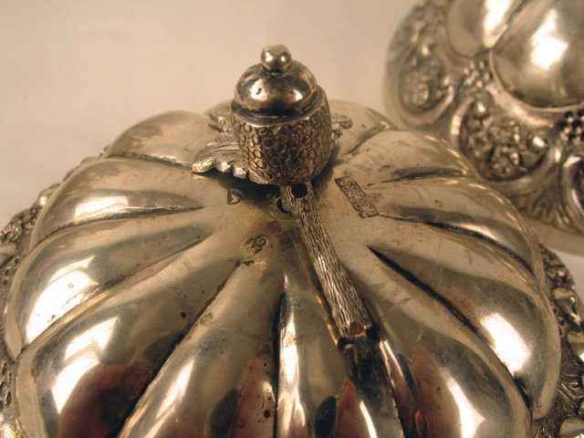 OUTSTANDING COLONIAL MEXICO SPANISH STERLING SILVER COVERED FOOTED BOWL MARKED