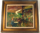 MARIO PASSONI OIL ON CANVAS FRENCH CAFE STREET SCENE IMPRESSIONIST