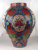 Massive Japanese Meiji Imari Vase Signed Hichozan Shinpo