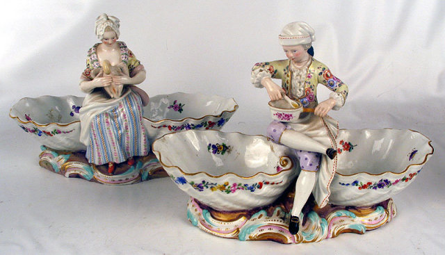 QUALITY PAIR OF 19th CENTURY MEISSEN SWEETMEAT FIGURES