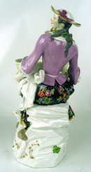 Large Meissen Woman with basket Sheep Shepherd Dresden