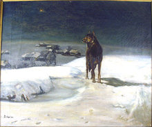 A GOOD GERMAN OIL PAINTING SIGNED SCHRODER WITH A FINE PERIOD FRAME