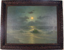 STUNNING CHARLES J HAGBERG PAINTING MOONLIT BEACH SCENE WELL LISTED