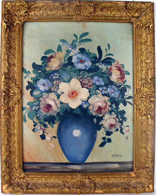 FINE OIL ON CANVAS BOARD BY H.REA IN BEAUTIFUL PERIOD FRAME