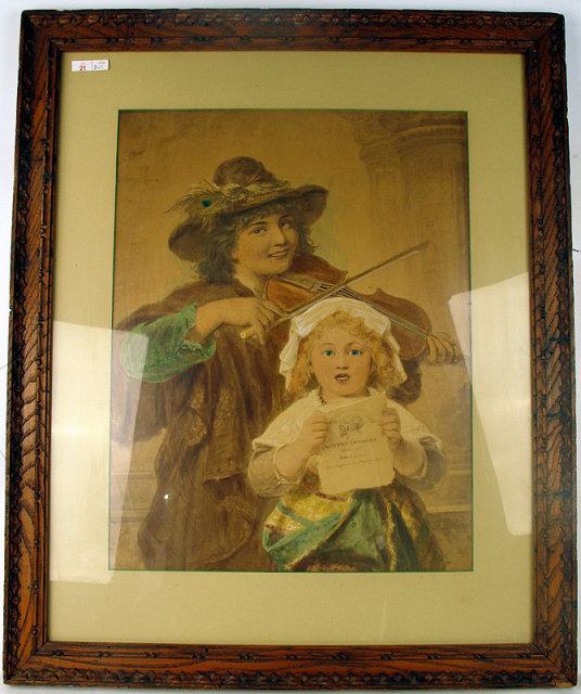 STUNNING ITALIAN HAND TINTED CHROMOLITHOGRAPH