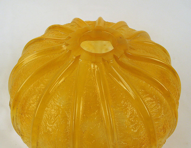 Unusual Daum Nacy Cameo Art Glass Vase Ice Chipped