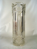 HIGH QUALITY SIGNED J HOARE TALL FLOWER VASE AMERICAN BRILLIANT CUT GLASS