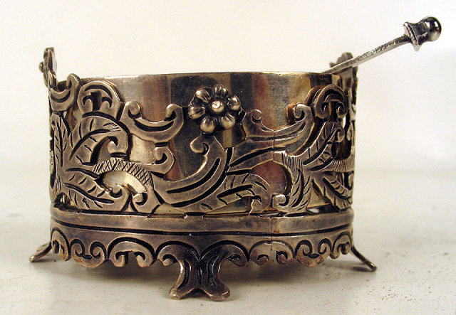 Fine Damaso Gallegos Mexican Taxco Sterling Silver Salt and Spoon