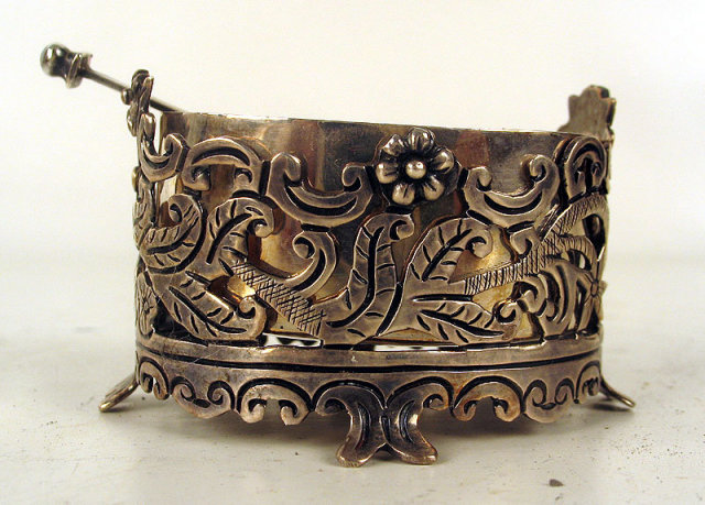 Fine Damaso Gallegos Mexican Taxco Sterling Silver Salt and Spoon