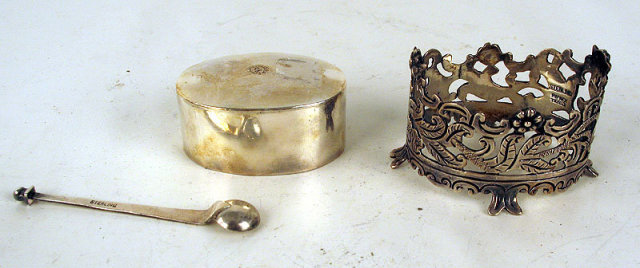 Fine Damaso Gallegos Mexican Taxco Sterling Silver Salt and Spoon