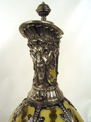 Fantastic Pewter Mounted Glass Decanter Tudric WMF NorthWind face