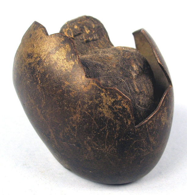 Early Cute Vienna Bronze of Chick in Egg Very Rare