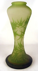 Large Original French Galle Chardons Cameo Art Glass Vase