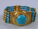 Outstanding Victorian 18K Persian Turquoise Bracelet