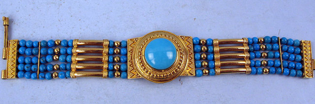 Outstanding Victorian 18K Persian Turquoise Bracelet