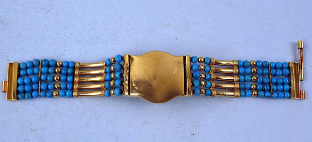 Outstanding Victorian 18K Persian Turquoise Bracelet