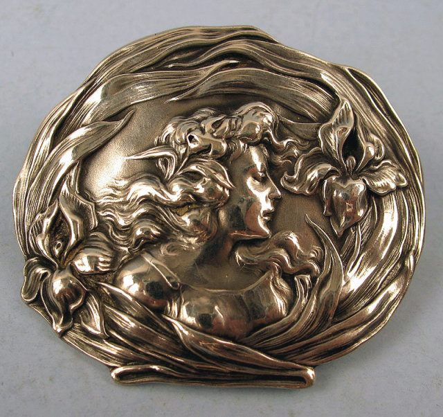 Beautiful Unger Brothers Stering Art Nouveau Pin
