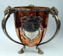 Pairpoint Copper Sterling S/P 3 Handle Loving Cup